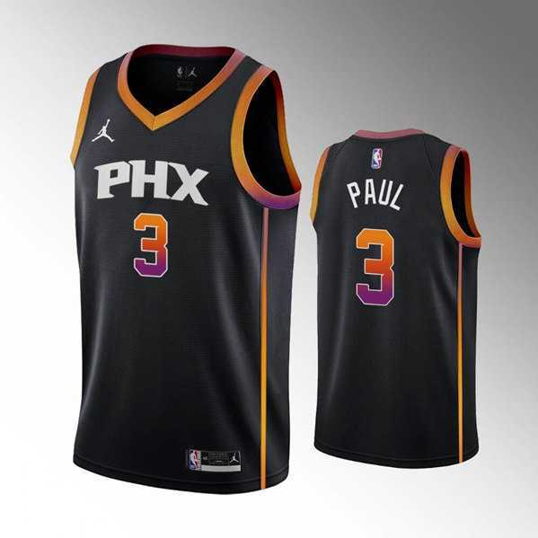 Mens Phoenix Suns #3 Chris Paul Balck Stitched Basketball Jersey Dzhi